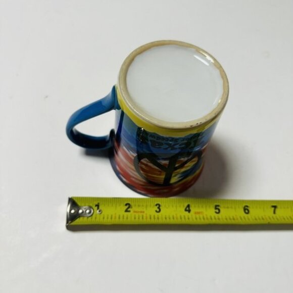 Peace Texas Motor Speedway Coffee Mug Car Racing Symbol Tie Dye Rainbow 12 oz - Picture 9 of 9